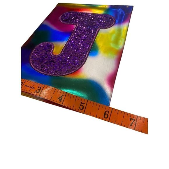 Flawed The Childrens Place Glitter J Tie Dye Journal Diary Notebook Planner - Picture 7 of 9